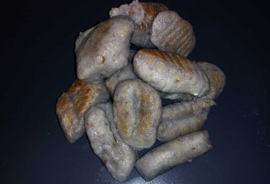 Gnocchi aus der Kartoffelsorte blaue St. Galler